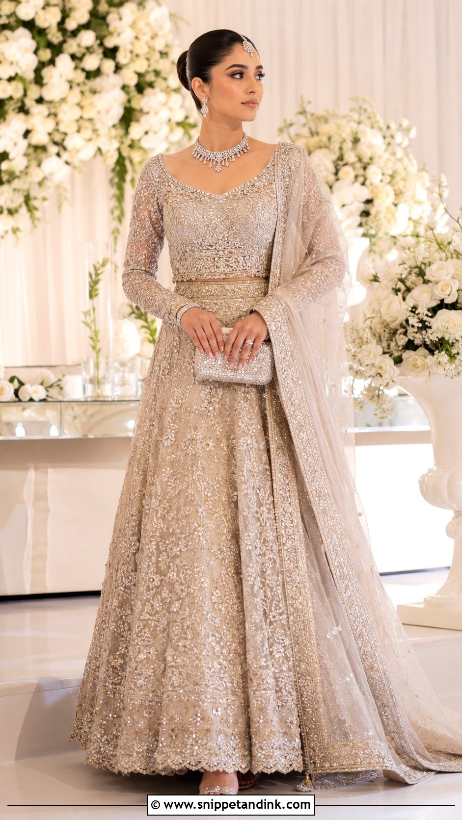 Champagne Agha Noor Bridal Lehenga - Snippet and Ink - 20 Agha Noor Bridal Ideas