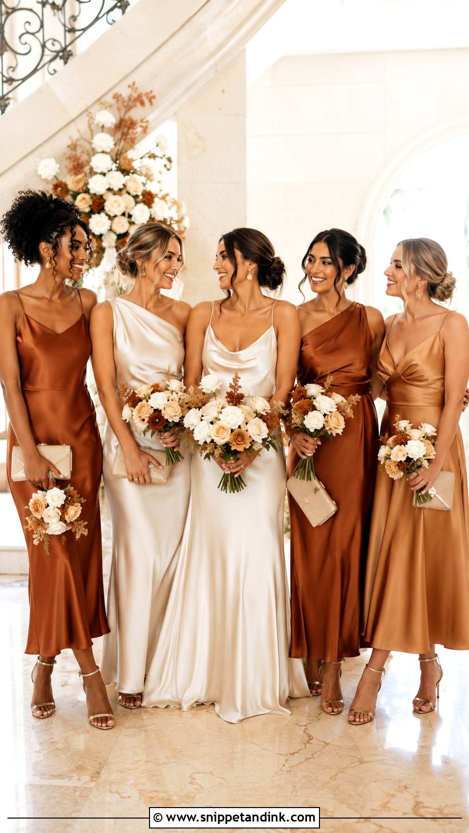 Champagne And Copper Bridal Party Dresses - Snippet and Ink - 20 Bridal Party Dresses Color Schemes