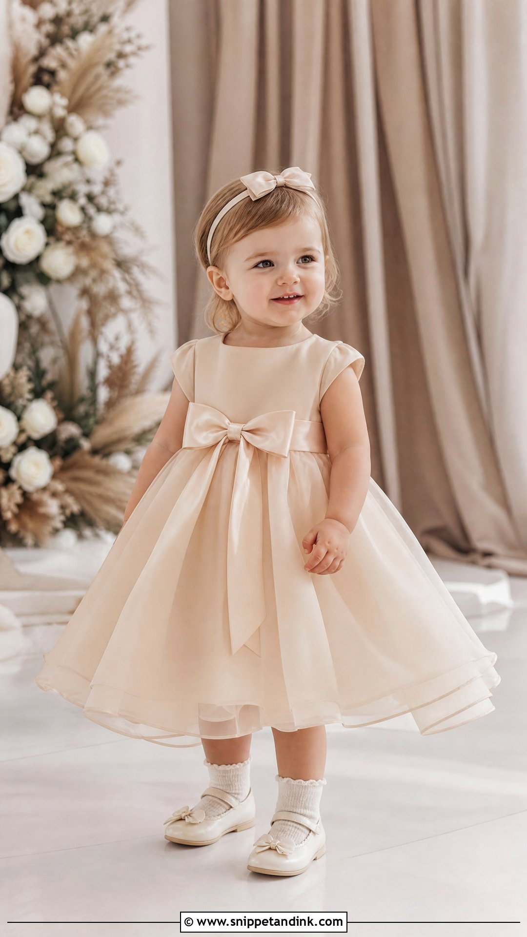 Champagne Baby Girl Wedding Dress - Snippet and Ink - 25 Baby Girl Wedding Dress Ideas