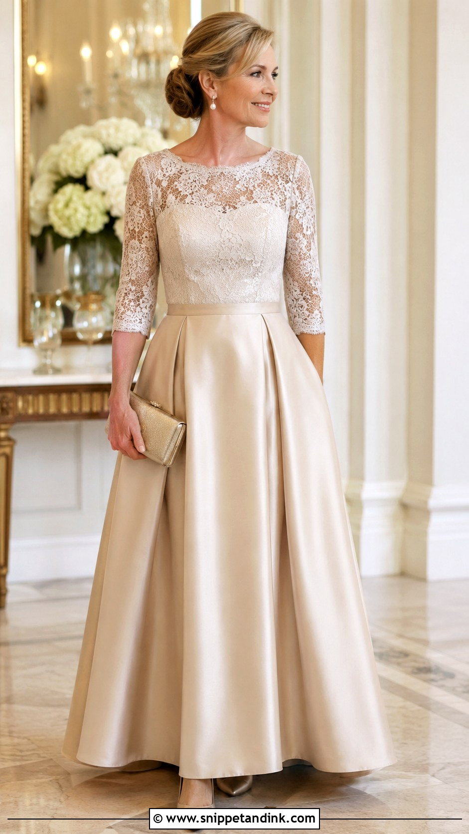 Champagne Ball Gown Skirt And Lace Top Outfit - Snippet and Ink - 20 Ball Gown Skirt Ideas