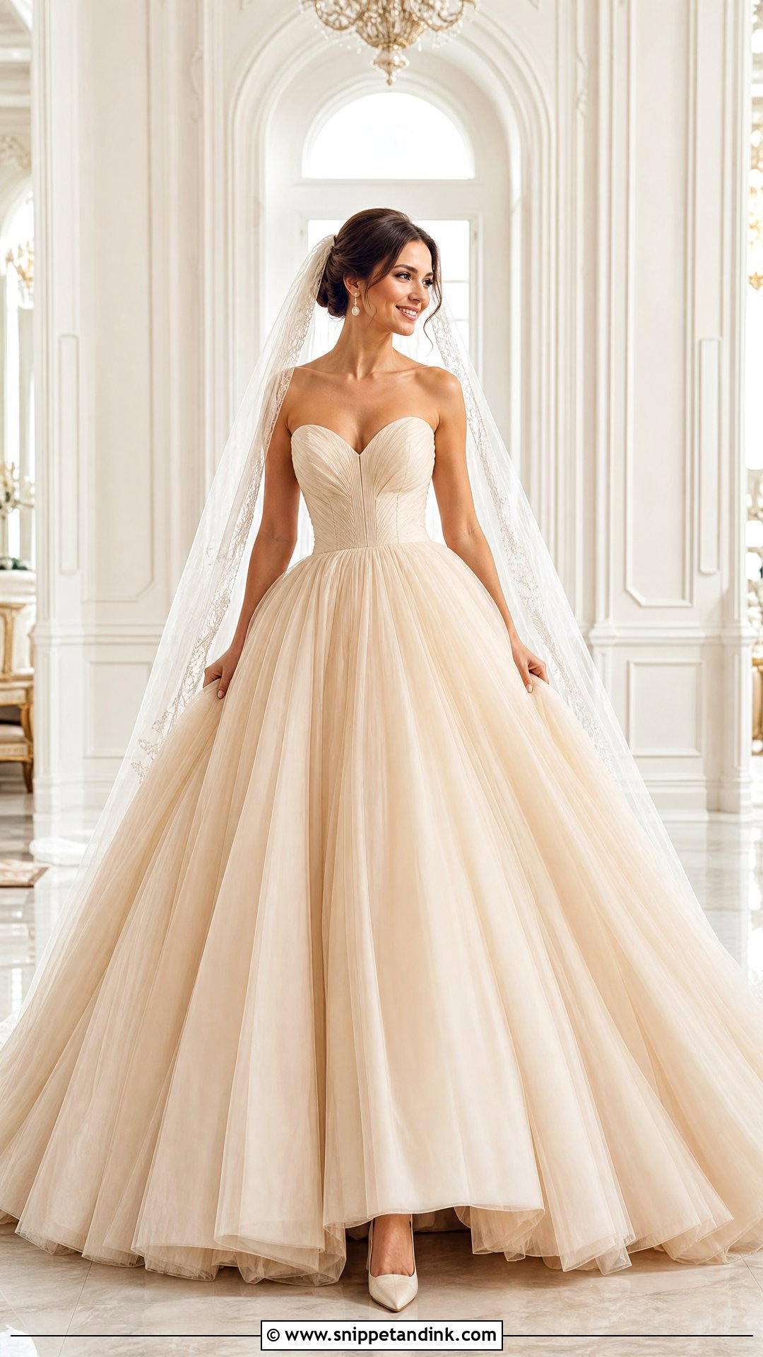 Champagne Ball Gown Wedding Dress - Snippet and Ink - 25 Champagne Wedding Gown Ideas