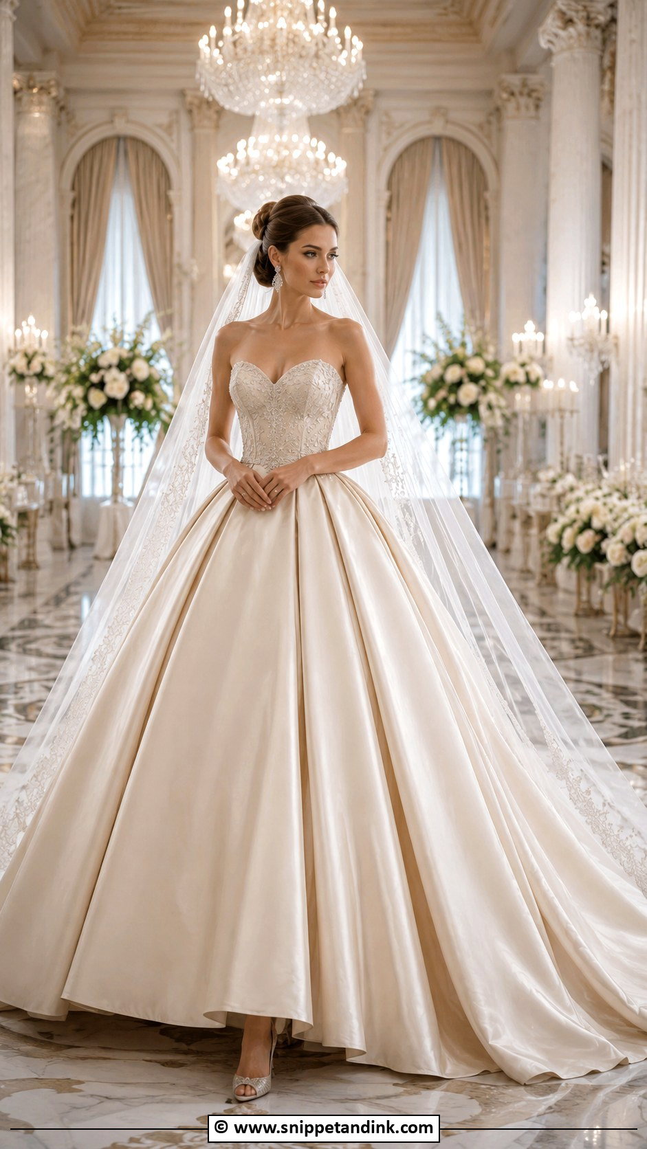 Champagne Ball Gown Wedding Dress - Snippet and Ink - 30 Champagne Wedding Dress Ideas