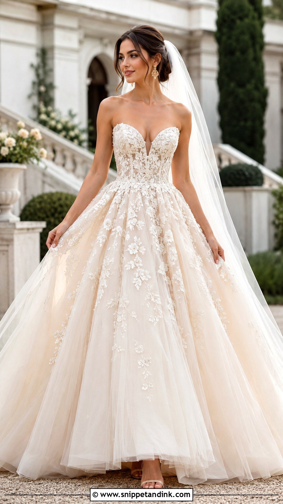 Champagne Ballgown Wedding Dress - Snippet and Ink - 25 Elegant Wedding Dress Ballgown Fairytale Ideas
