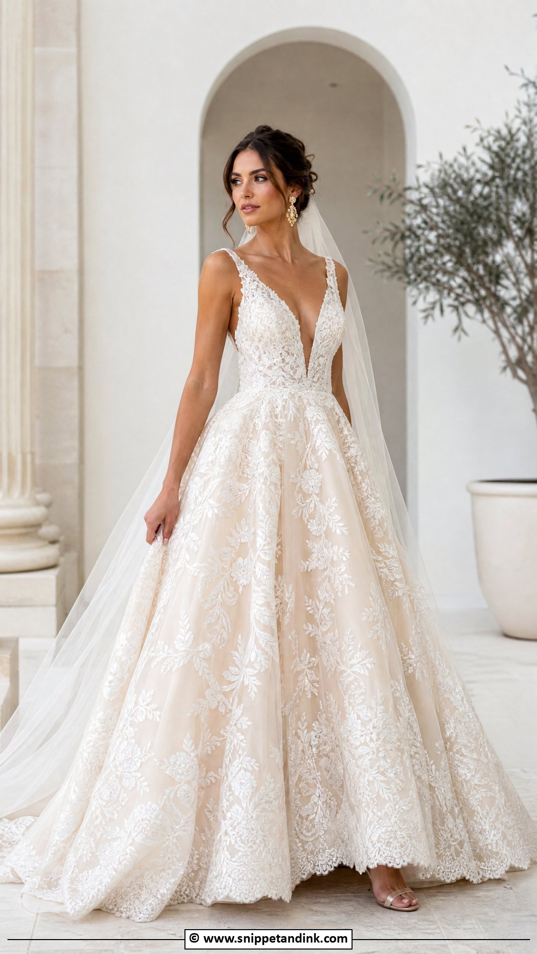Champagne Ballgown Wedding Dress - Snippet and Ink - 35 Ballgown Wedding Dress Ideas
