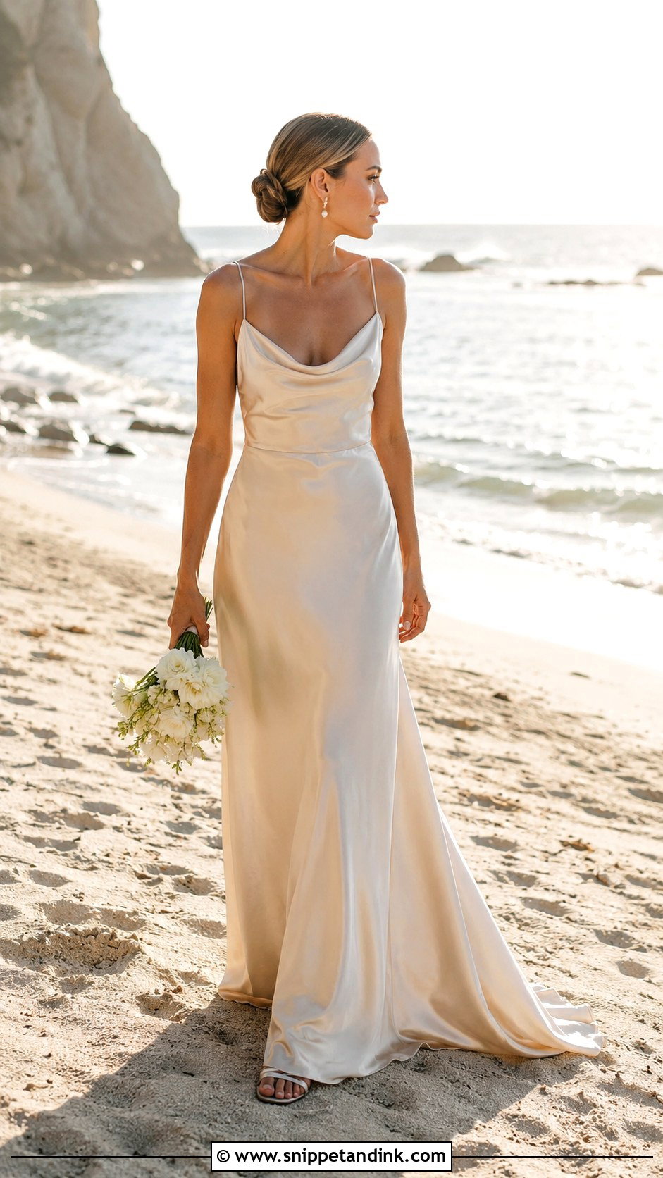 Champagne Beach Wedding Dress - Snippet and Ink - 30 Beach Wedding Dresses