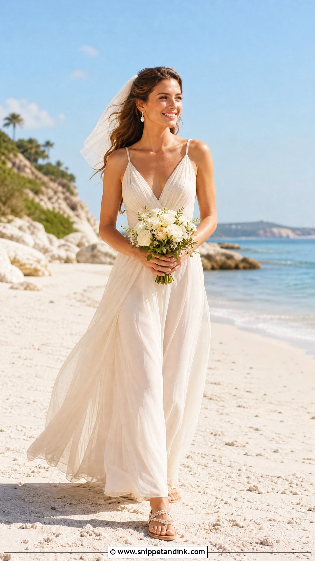 Champagne Beach Wedding Dress - Snippet and Ink - 25 Champagne Wedding Dresses