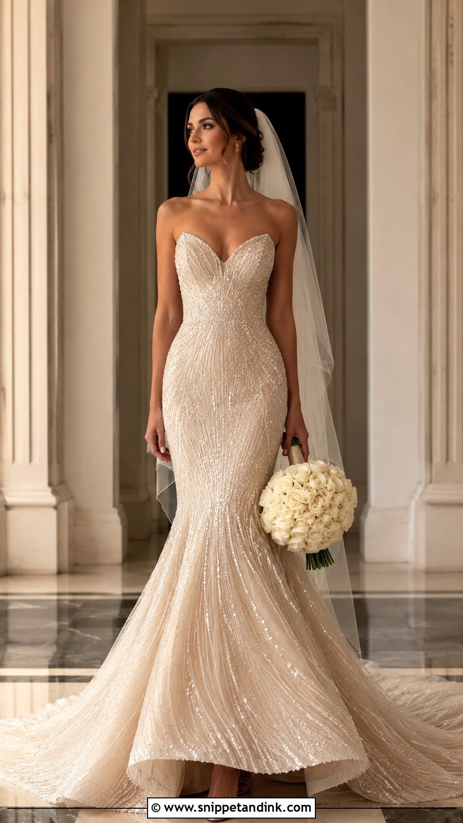 Champagne Beaded Mermaid Wedding Dress - Snippet and Ink - 20 Off White Champagne Ivory Wedding Dress Ideas