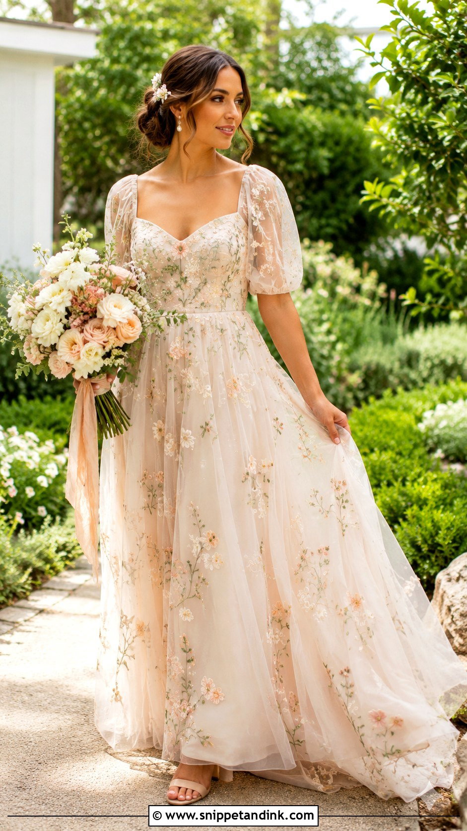 Champagne Beige Garden Wedding Dress - Snippet and Ink - 25 Champagne Beige Wedding Dress Ideas
