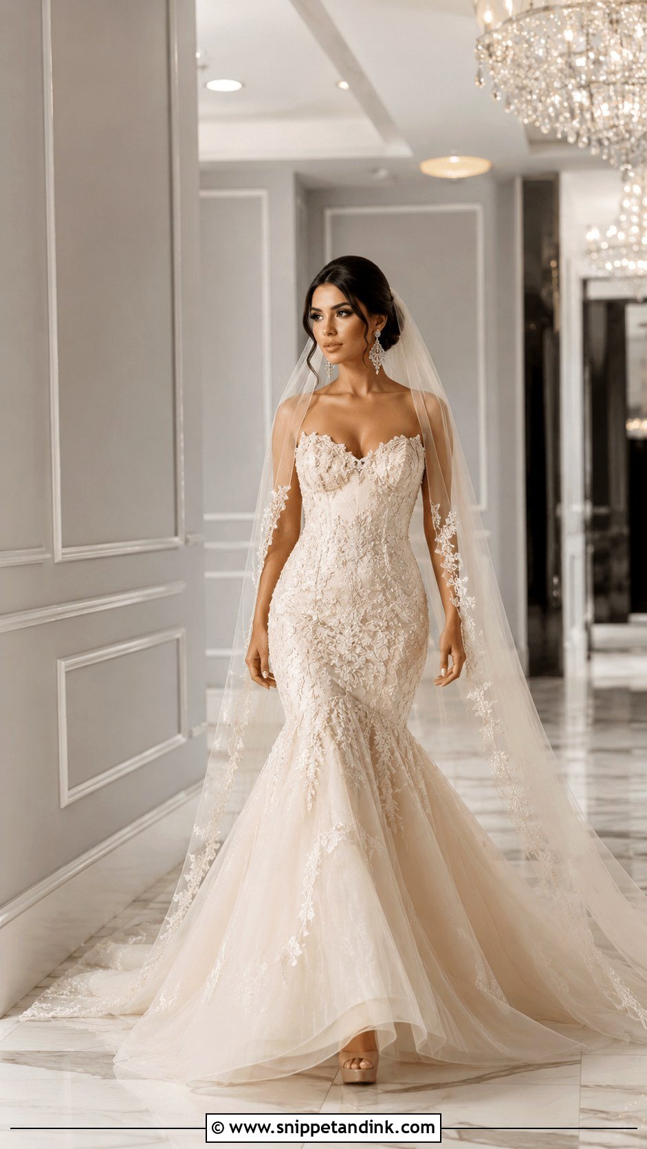 Champagne Beige Mermaid Wedding Dress - Snippet and Ink - 25 Champagne Beige Wedding Dress Ideas