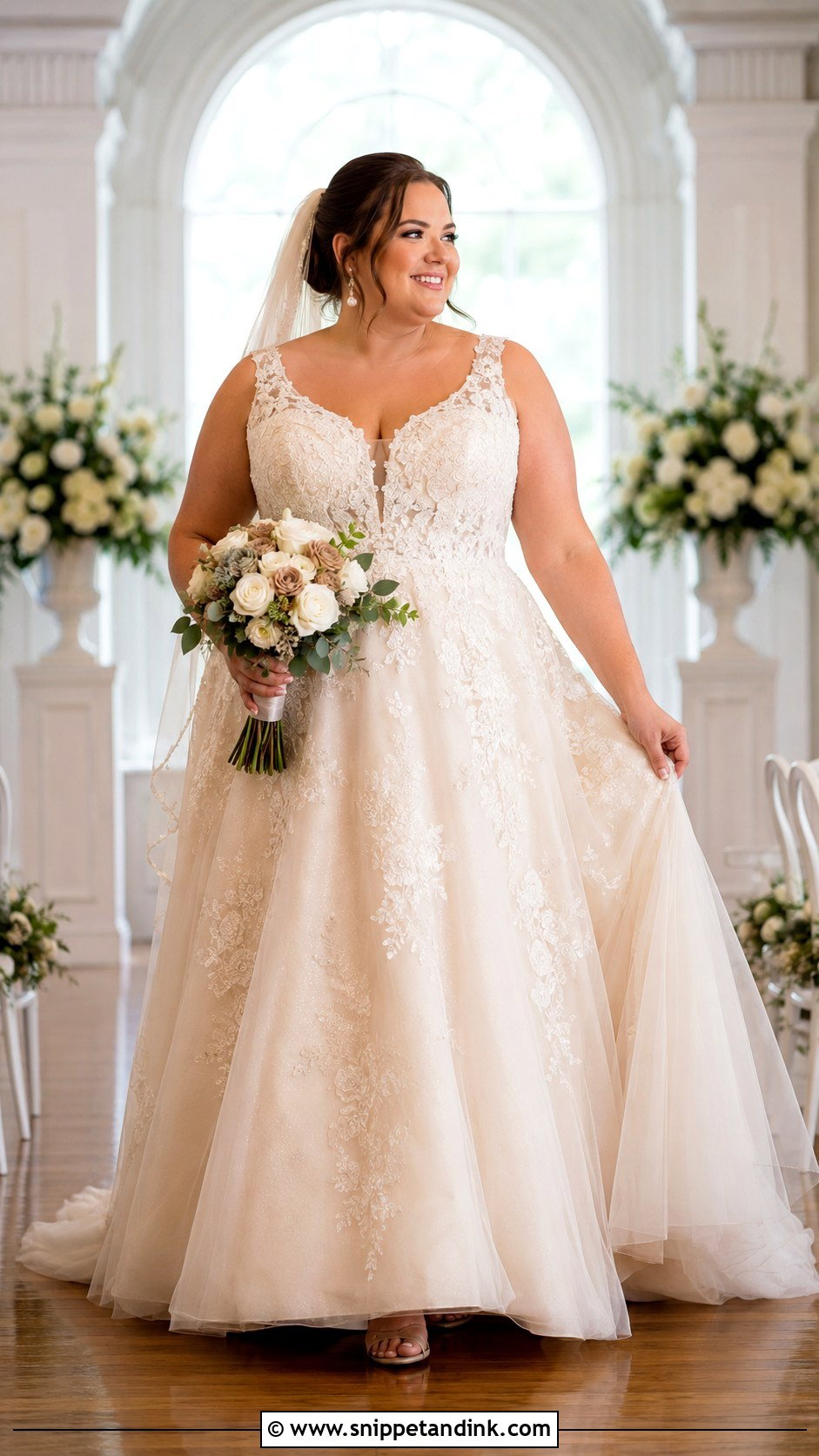 Champagne Beige Plus Size Wedding Dress - Snippet and Ink - 25 Champagne Beige Wedding Dress Ideas