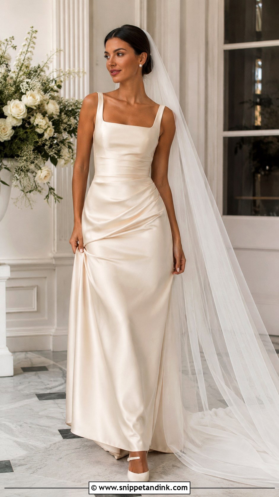 Champagne Beige Satin Wedding Dress - Snippet and Ink - 25 Champagne Beige Wedding Dress Ideas