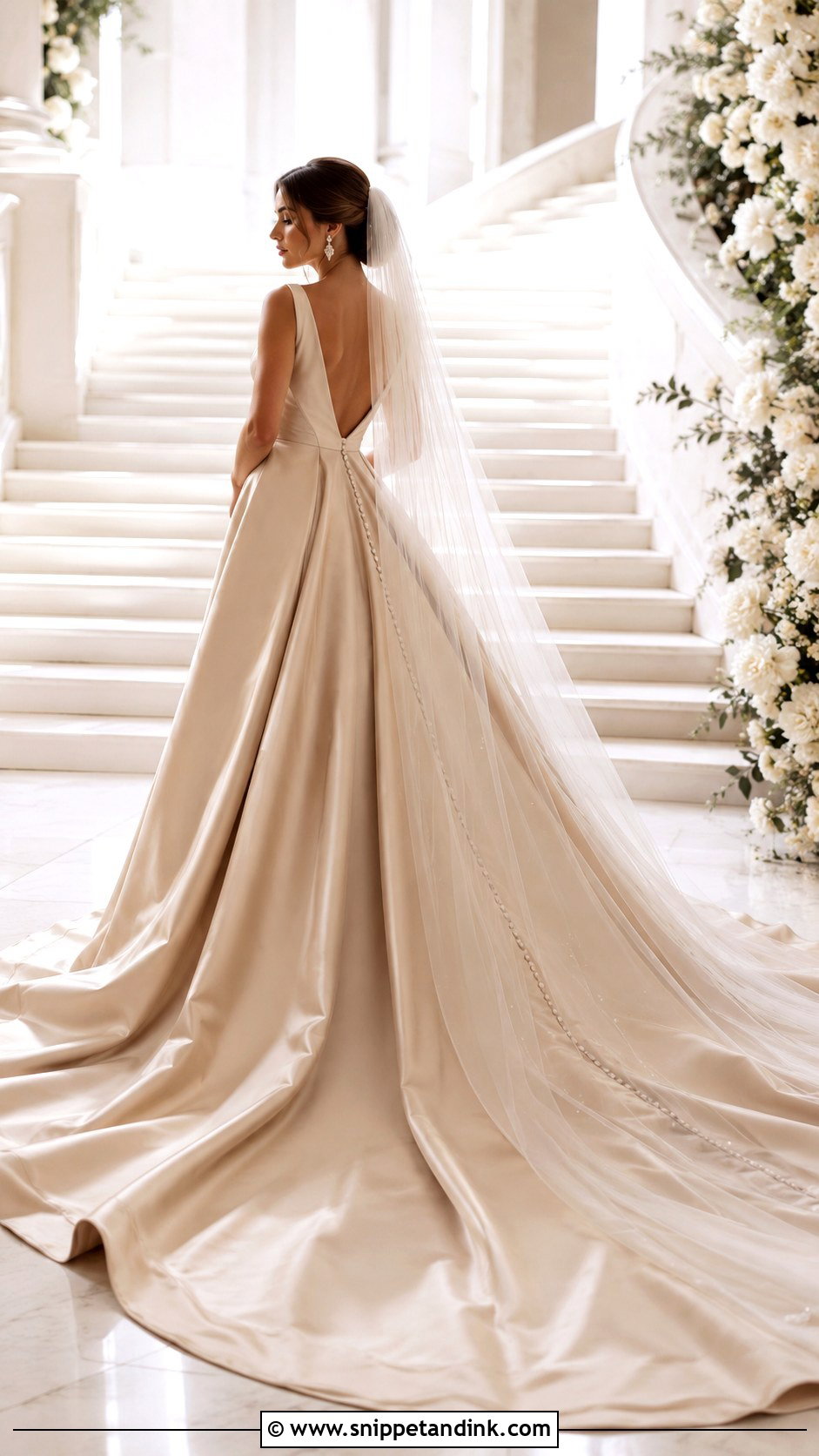 Champagne Beige Wedding Dress With Train - Snippet and Ink - 25 Champagne Beige Wedding Dress Ideas
