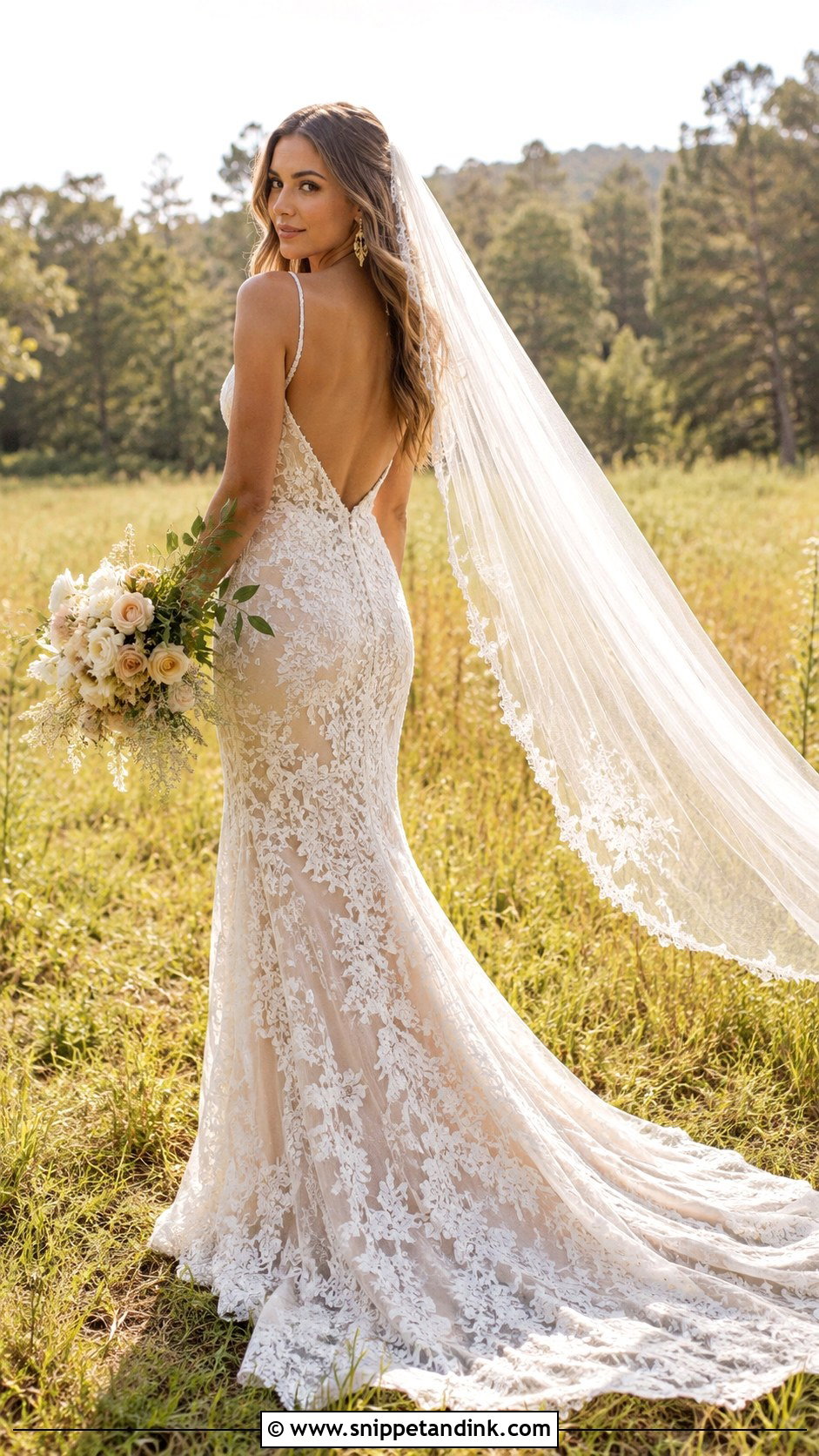 Champagne Boho Mermaid Wedding Dress - Snippet and Ink - 20 Boho Mermaid Wedding Dress Ideas