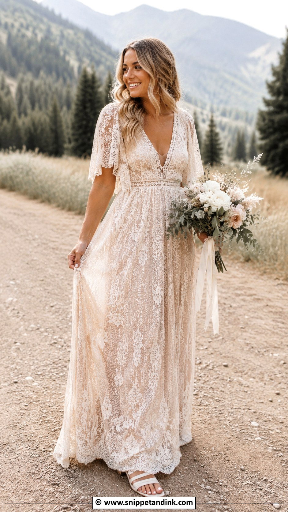 Champagne Boho Wedding Dress - Snippet and Ink - 30 Champagne Wedding Dress Ideas