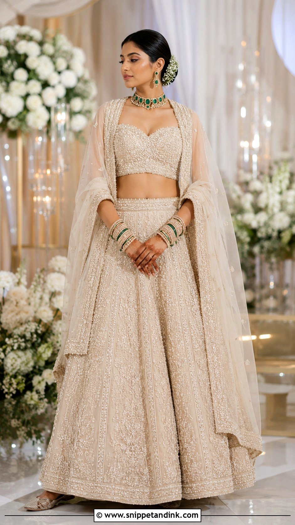 Champagne Bollywood Bridal Lehenga - Snippet and Ink - 20 Bollywood Bridal Ideas
