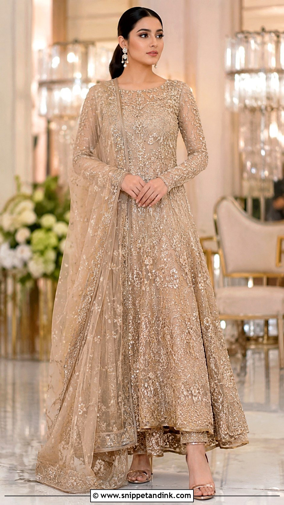 Champagne Bridal Gown Pakistan - Snippet and Ink - 25 Bridal Dresses Pakistan