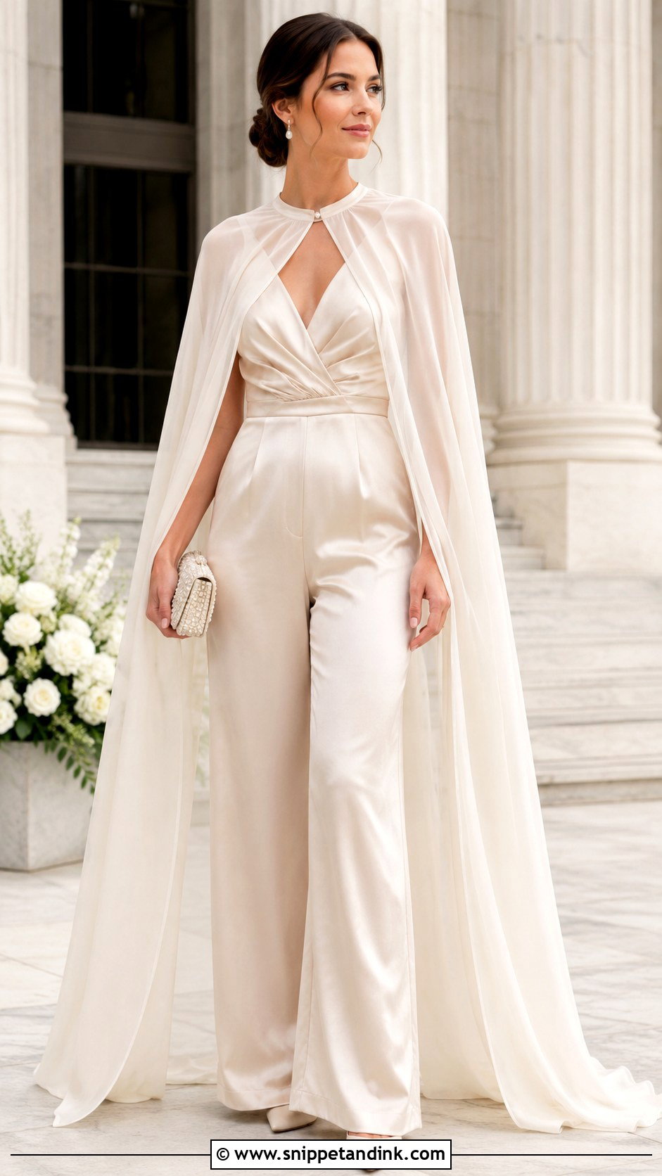 Champagne Bridal Wedding Jumpsuit - Snippet and Ink - 20 Classy Wedding Jumpsuits for Women Ideas