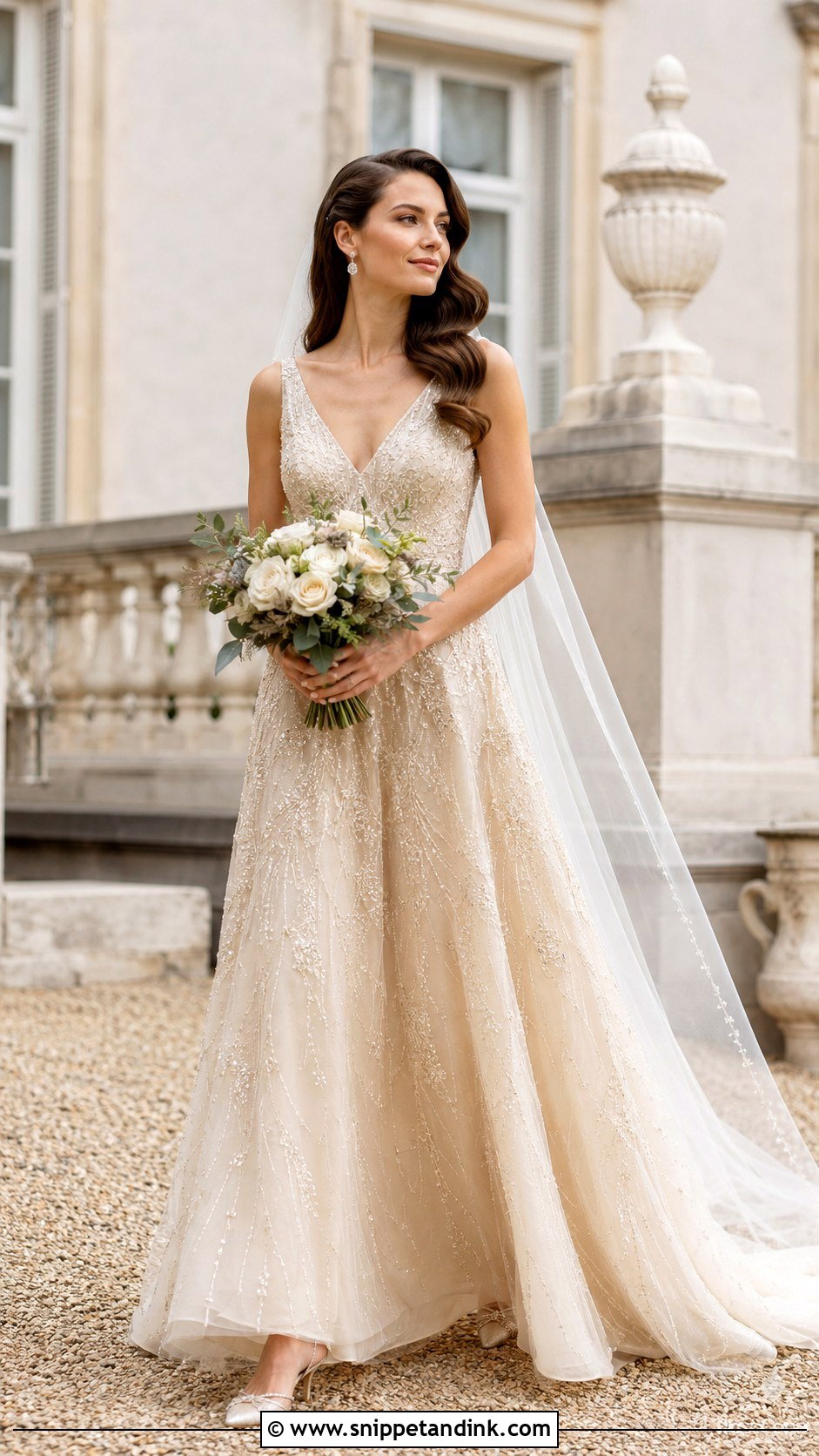 Champagne Bride Dress Look - Snippet and Ink - 20 Lovely Bride Ideas