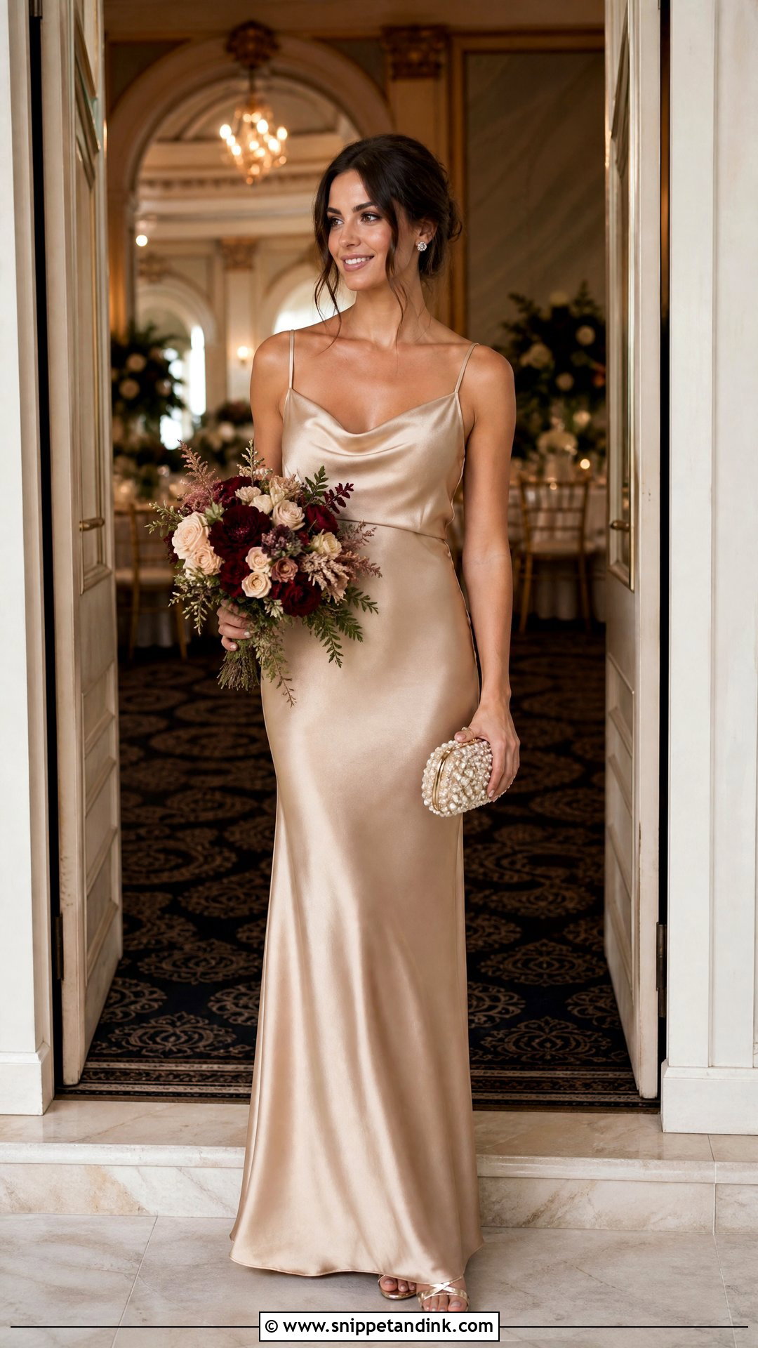 Champagne Bridesmaid Dress Outfit - Snippet and Ink - 20 Wedding Party Looks