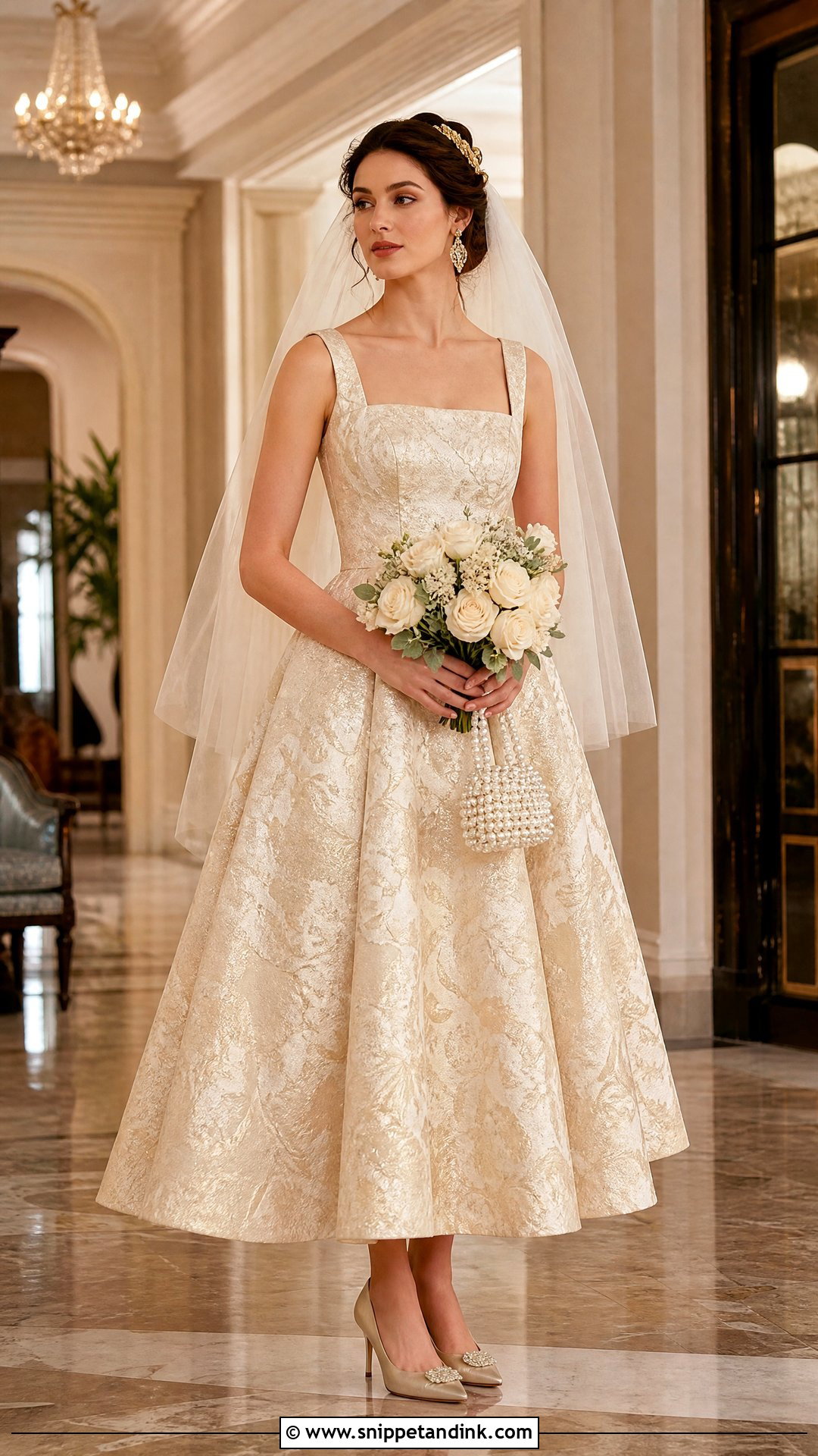 Champagne Brocade Wedding Dress - Snippet and Ink - 20 Phantom of the Opera Wedding Dress Ideas