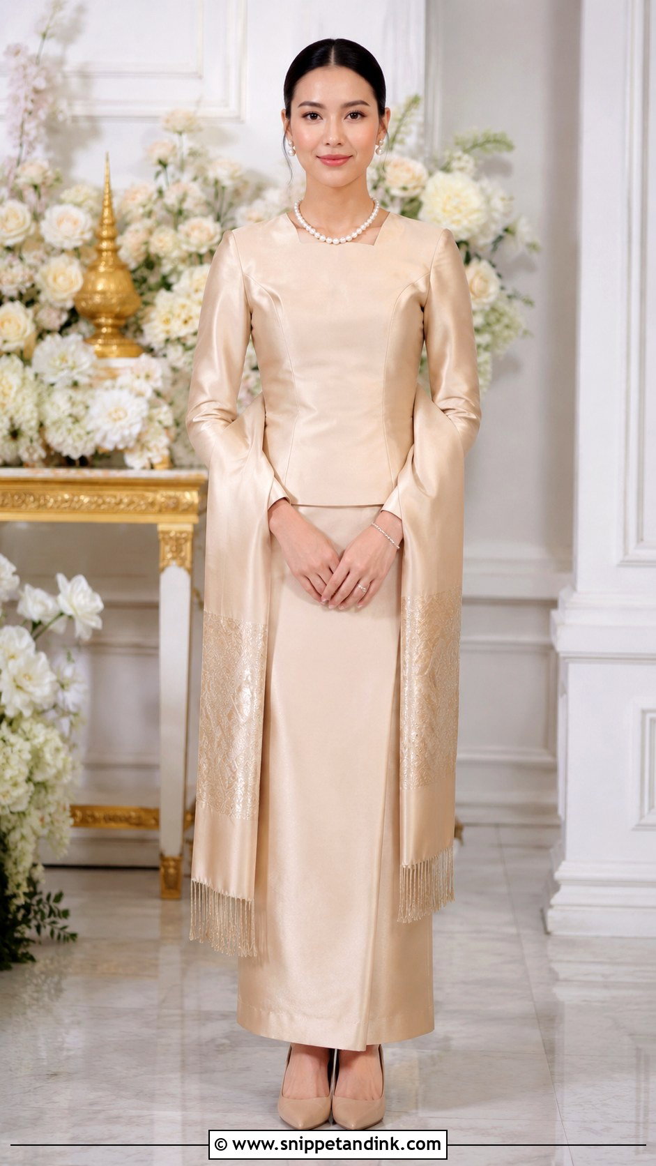 Champagne Buddhist Wedding Dress - Snippet and Ink - 25 Buddhist Wedding Dress Ideas