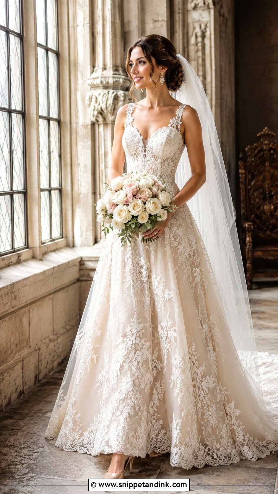 Champagne Castle Wedding Dress - Snippet and Ink - 20 Castle Wedding Dress Ideas