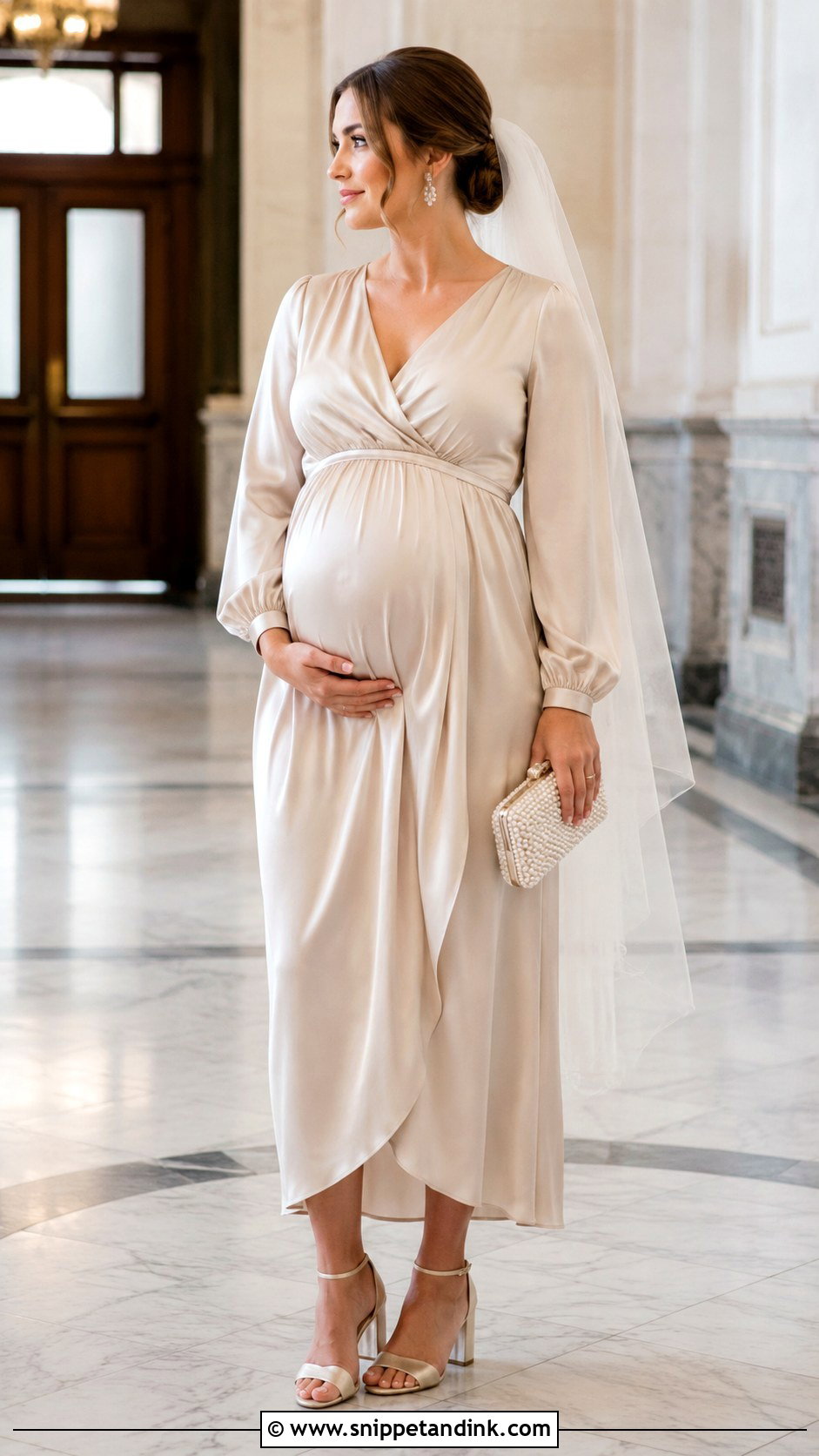 Champagne Civil Wedding Dress for Pregnant Bride - Snippet and Ink - 20 Civil Wedding Dress for Pregnant Bride Ideas