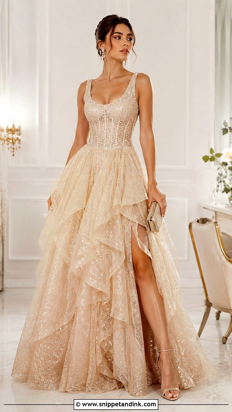 Champagne Corset Ballgown - Snippet and Ink - 20 Corset Ballgown Ideas