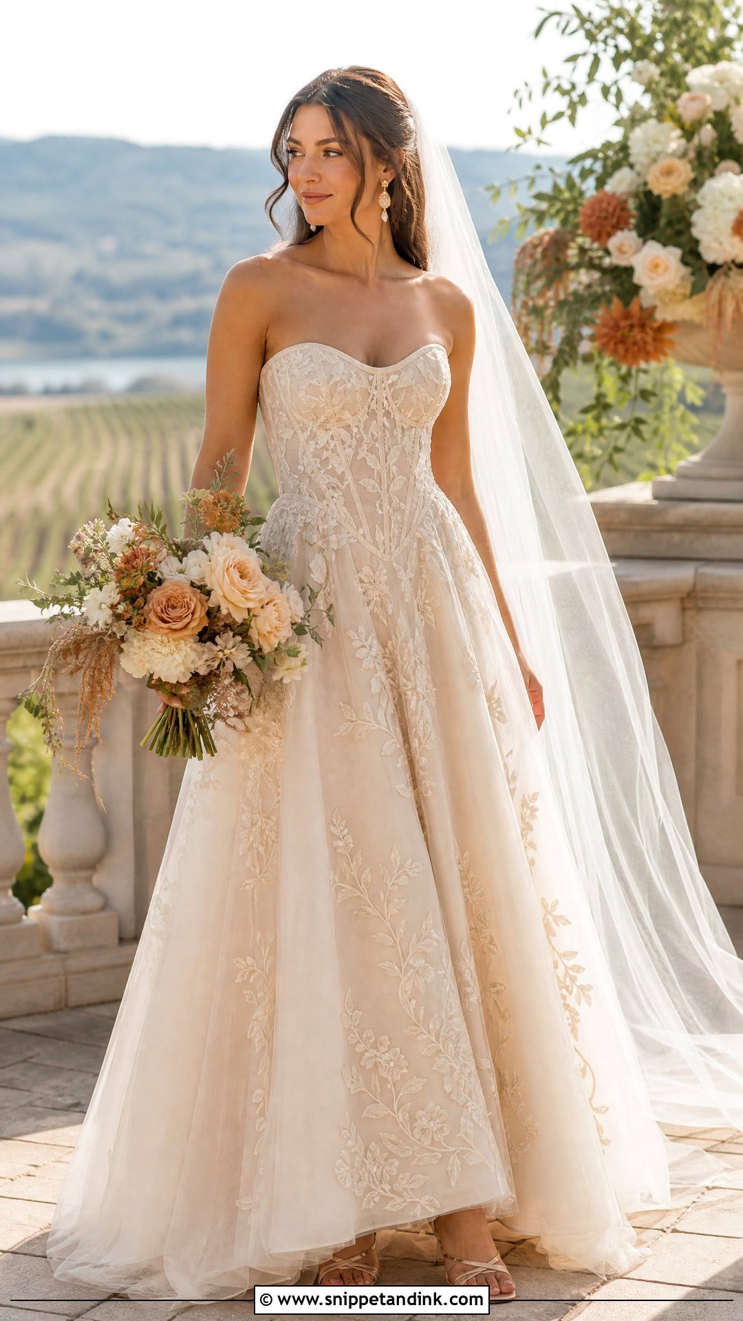 Champagne Corset Soft Autumn Wedding Dress - Snippet and Ink - 20 Soft Autumn Wedding Dress Ideas