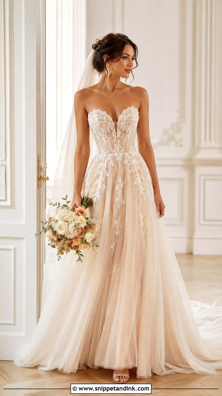 Champagne Corset Wedding Dress - Snippet and Ink - 20 Off White Champagne Ivory Wedding Dress Ideas