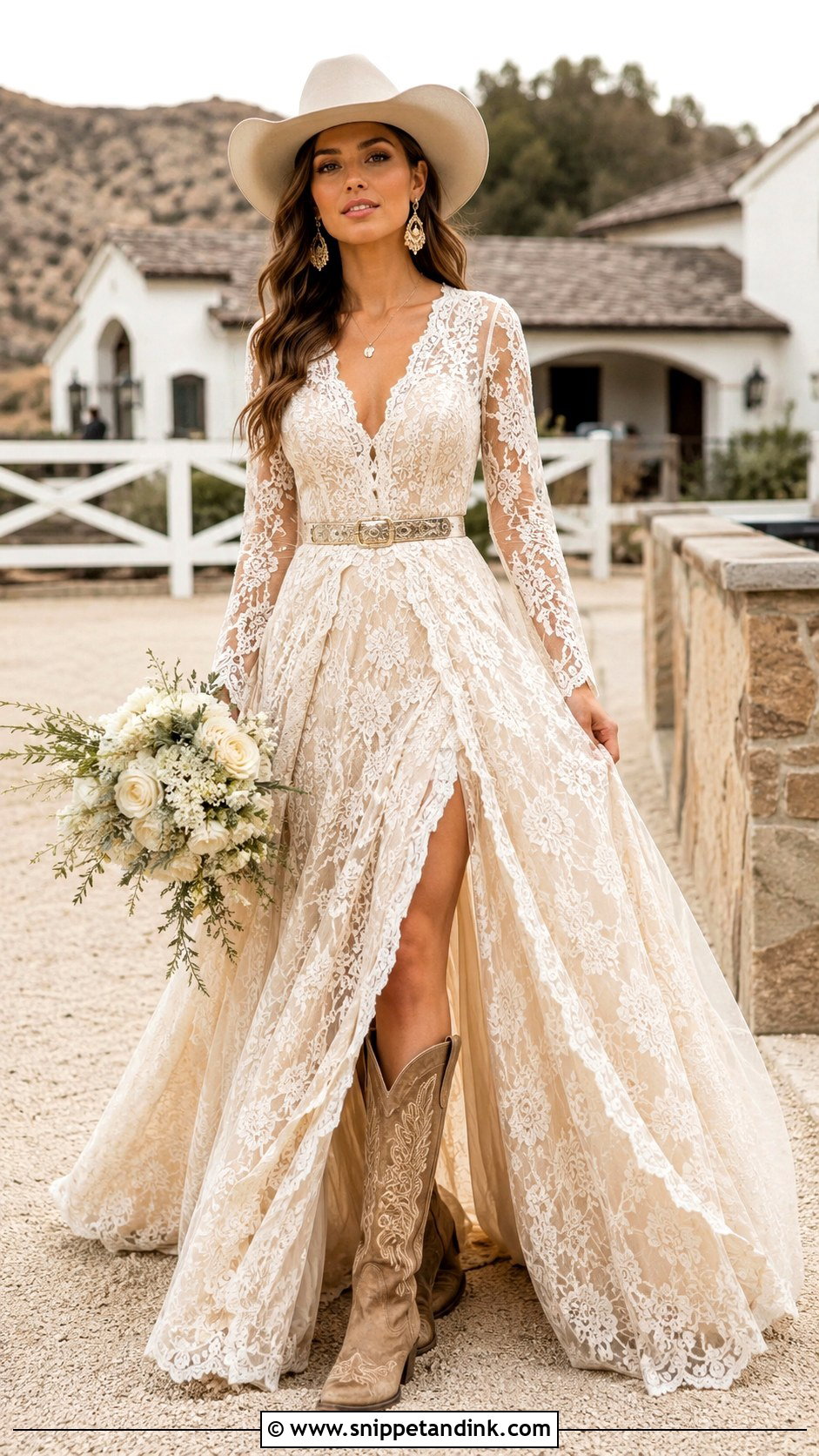 Champagne Cowboy Wedding Dress - Snippet and Ink - 20 Cowboy Wedding Dress Ideas