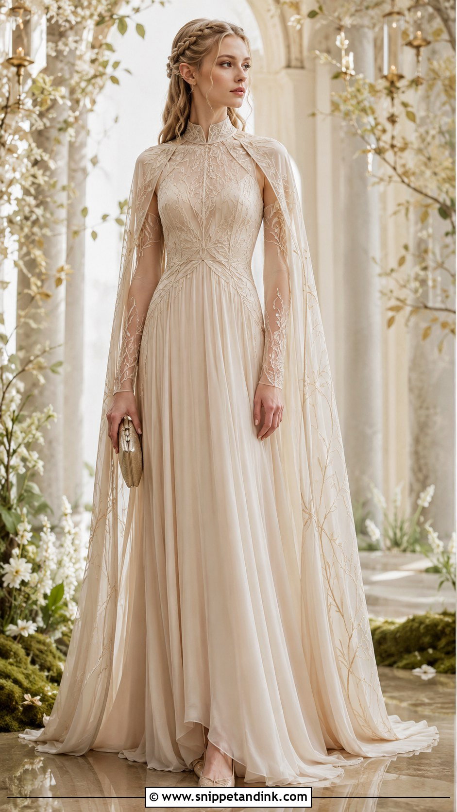 Champagne Elven Fairy Gown - Snippet and Ink - 20 Fairy Tail Gown Ideas