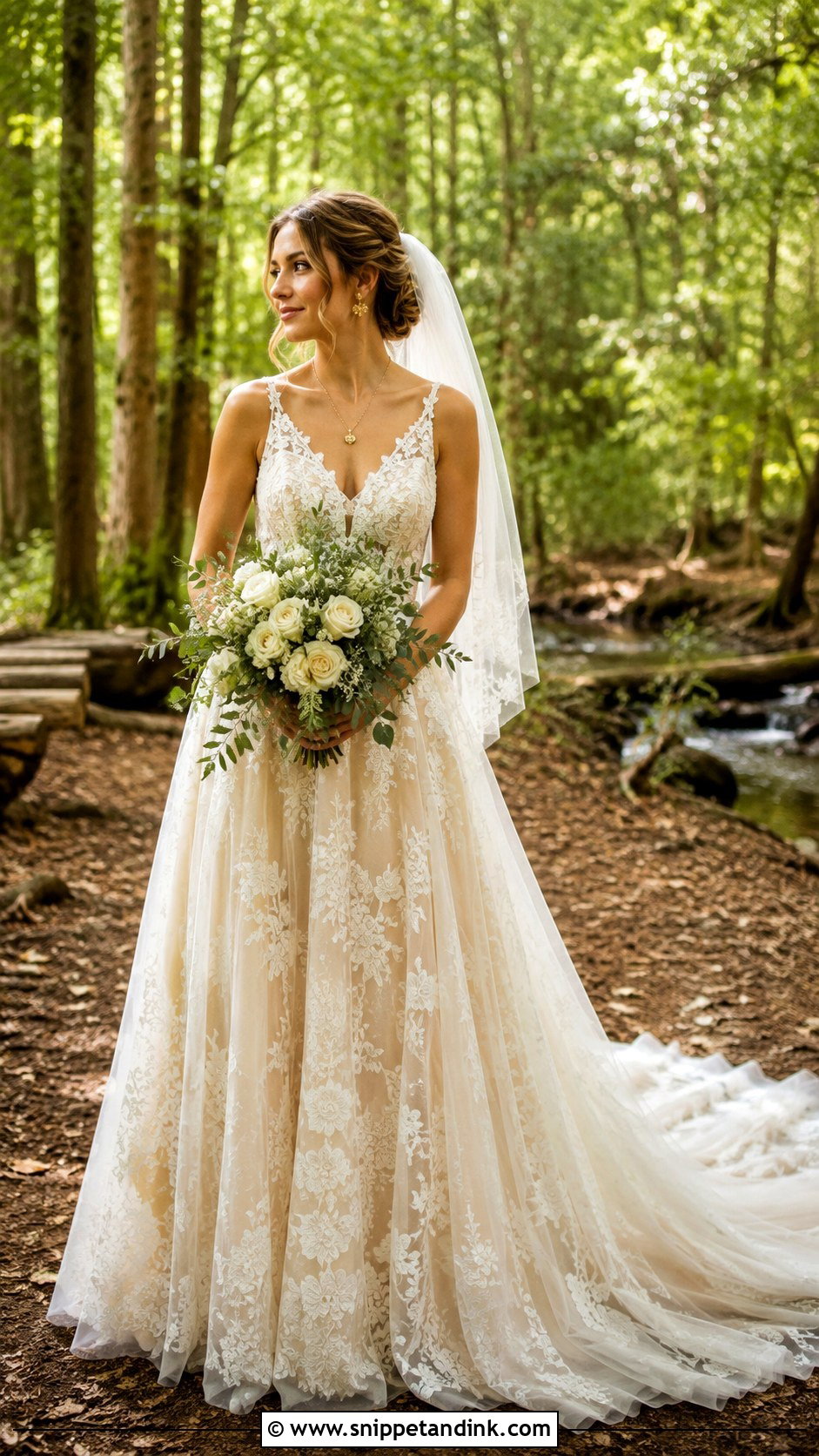 Champagne Enchanted Forest Wedding Dress - Snippet and Ink - 25 Enchanted Forest Wedding Dress Ideas