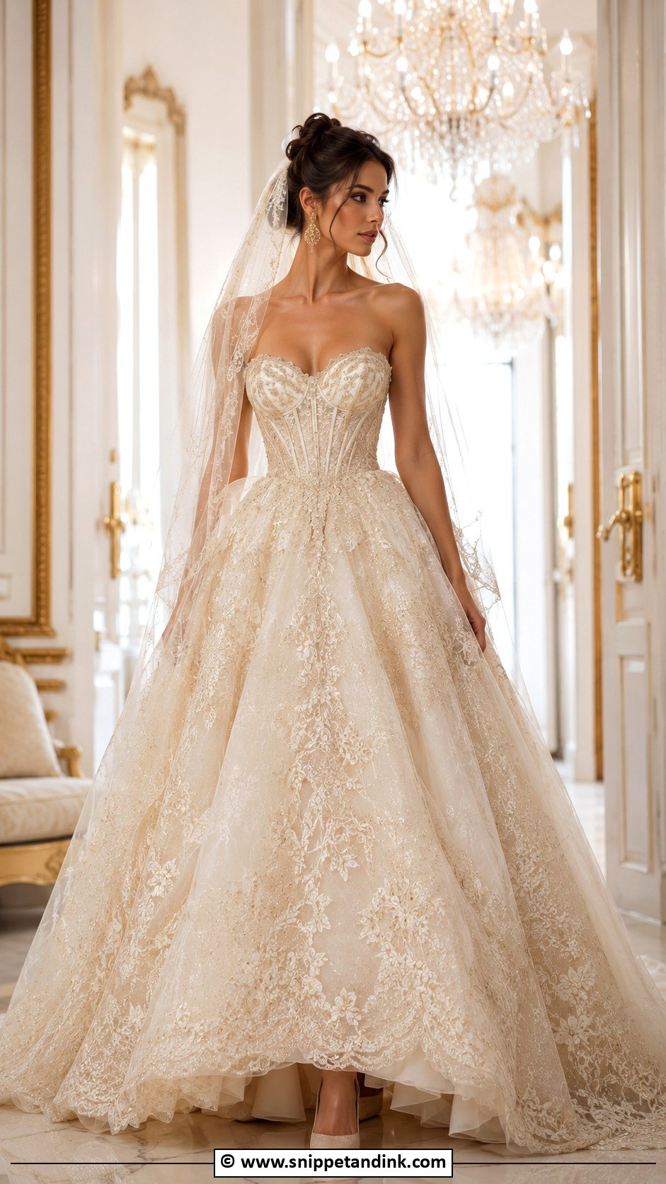 Champagne Fairytale Wedding Dress - Snippet and Ink - 30 Fairytale Wedding Dress Ideas