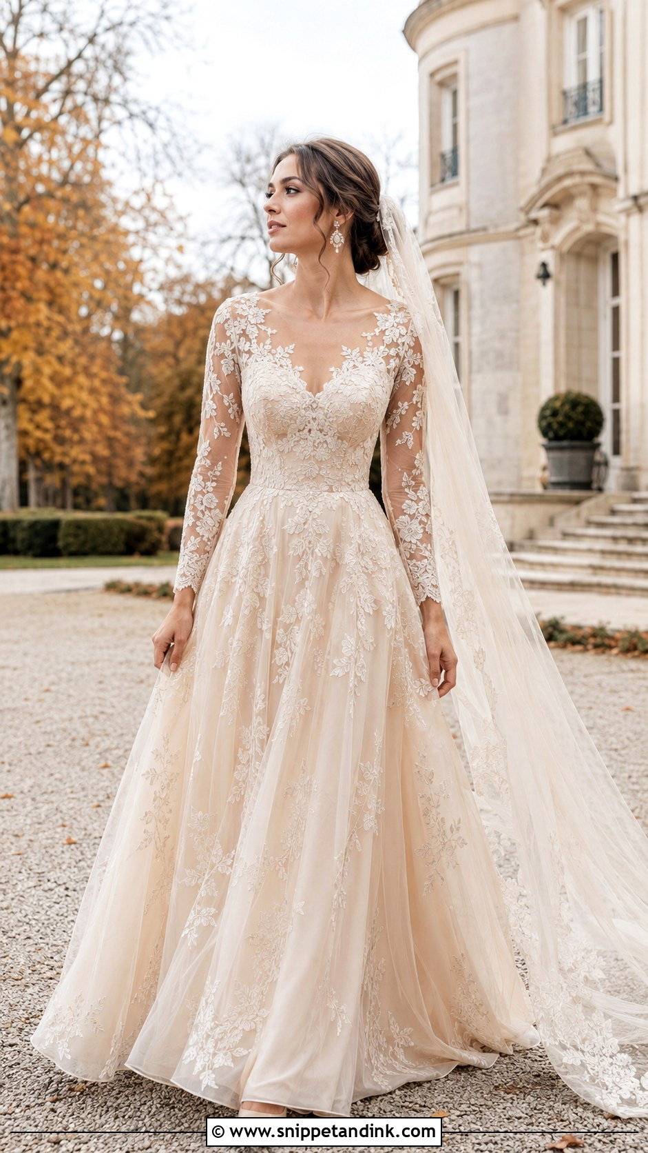 Champagne Fall Wedding Gown - Snippet and Ink - 20 Fall Wedding Gowns