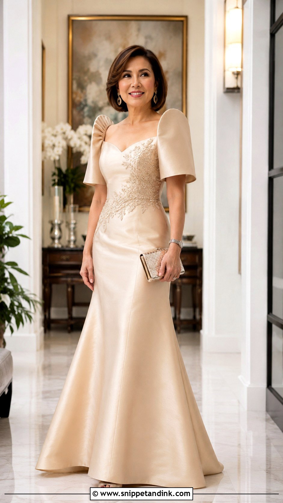 Champagne Filipiniana Gown - Snippet and Ink - 25 Filipiniana Gown Ideas