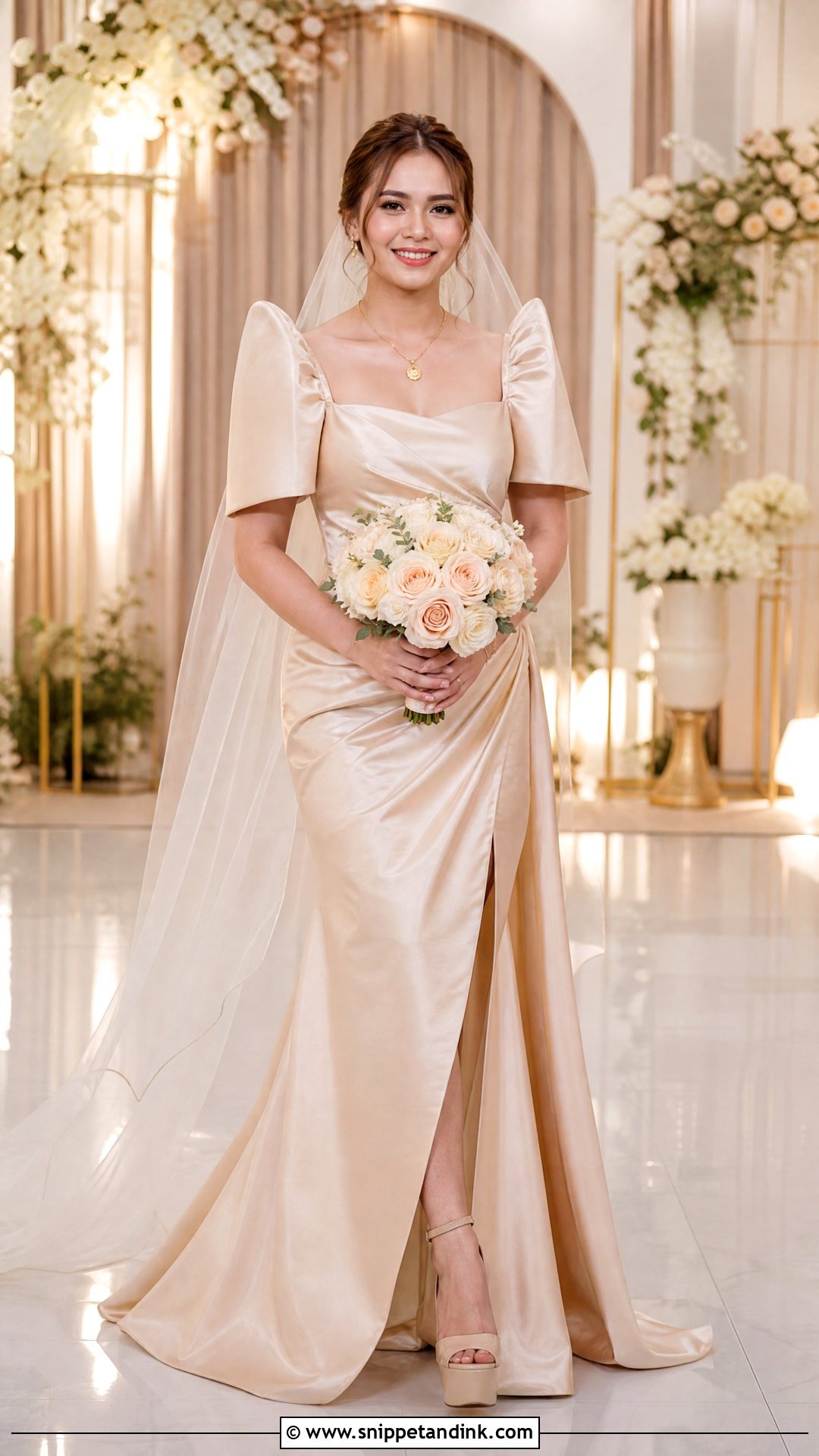 Champagne Filipiniana Wedding Dress - Snippet and Ink - 25 Filipino Wedding Dress Ideas