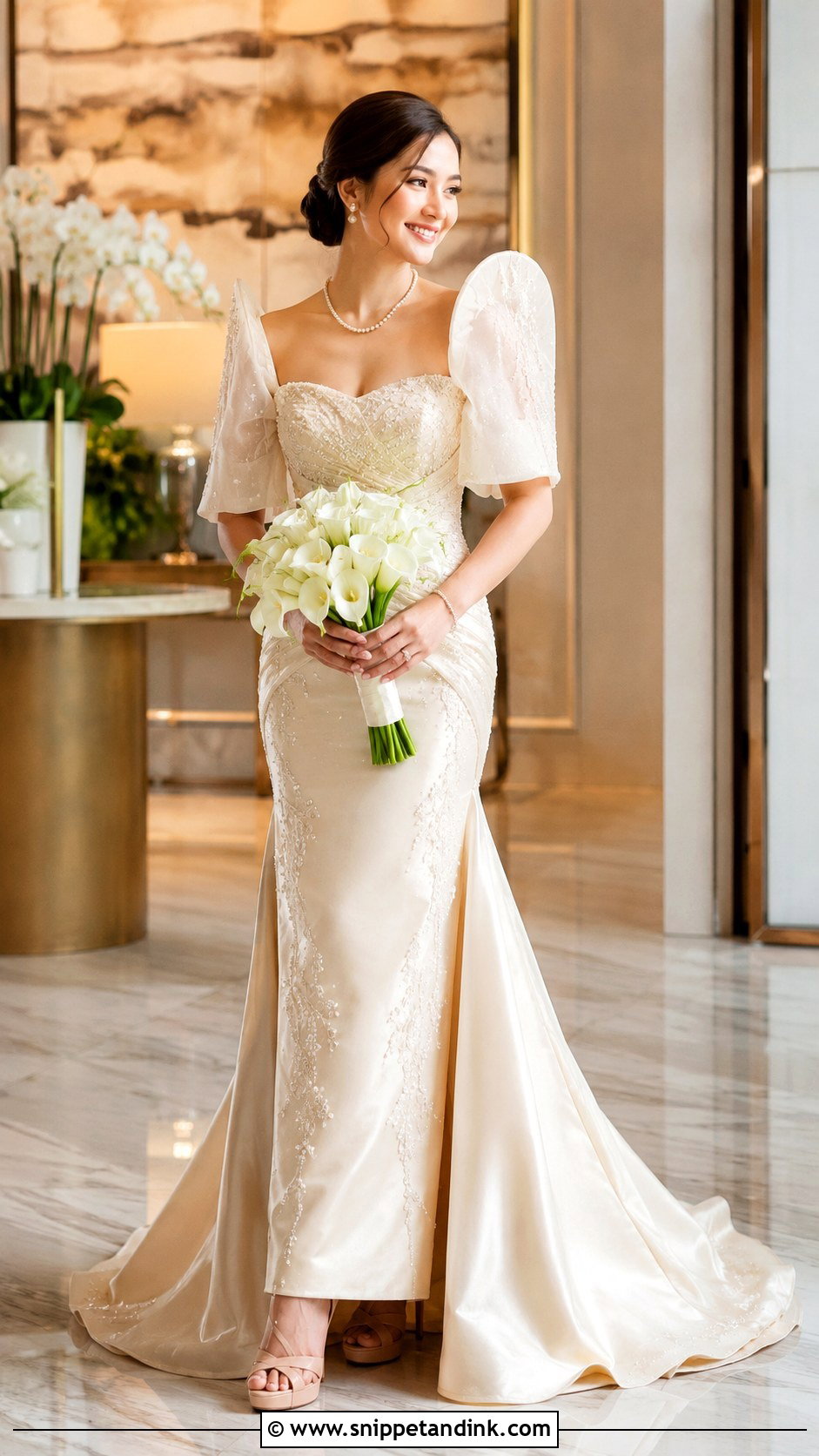 Champagne Filipiniana Wedding Gown - Snippet and Ink - 25 Filipiniana Wedding Gown Ideas