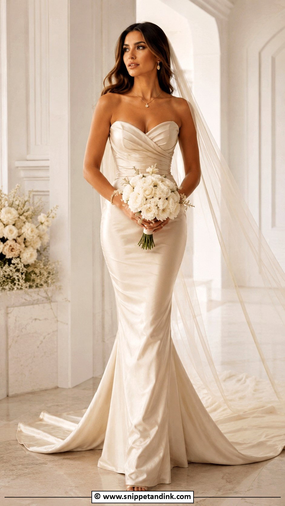 Champagne Fishtail Wedding Dress - Snippet and Ink - 25 Fishtail Wedding Dress Ideas