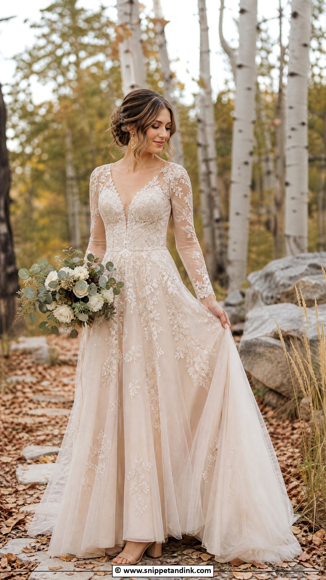Champagne Forest Wedding Dress - Snippet and Ink - 35 Forest Wedding Dress Ideas
