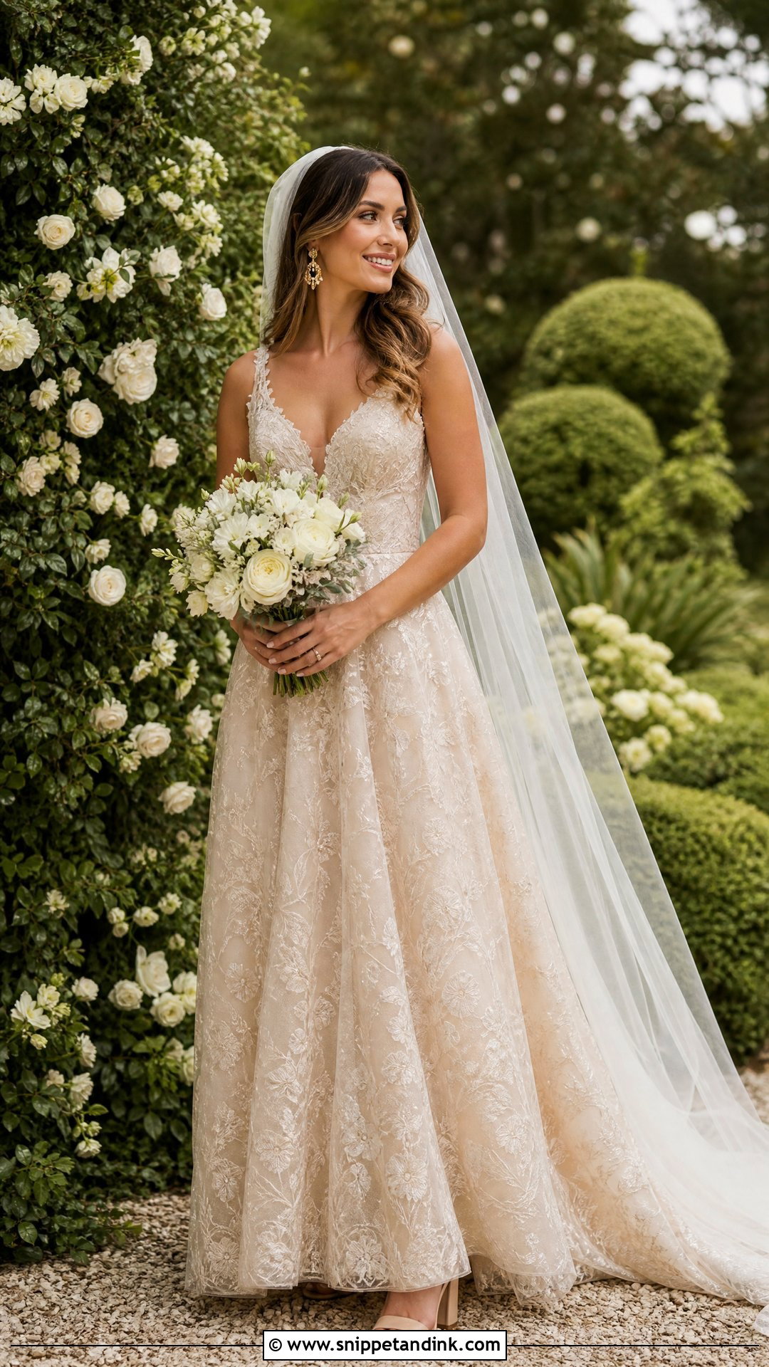 Champagne Garden Wedding Gown - Snippet and Ink - 25 Garden Wedding Gown Ideas