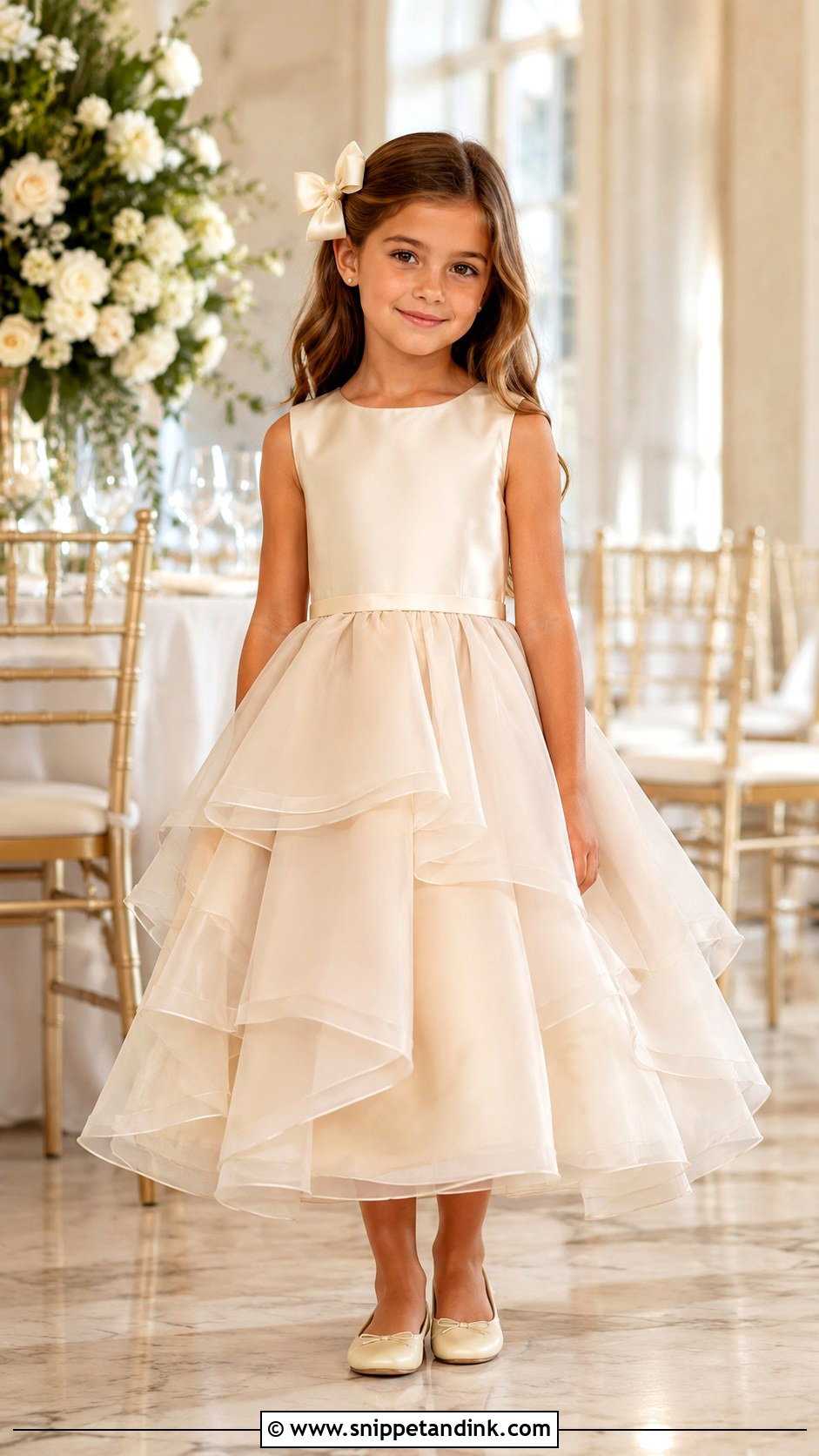 Champagne Girls Wedding Dress - Snippet and Ink - 25 Girls Wedding Dresses