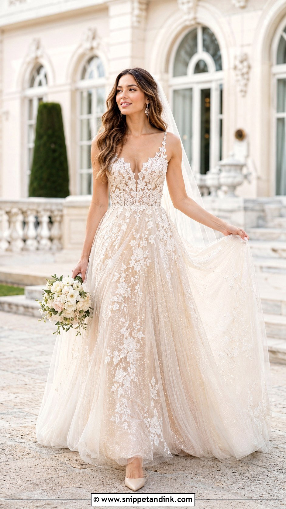 Champagne Glitter Wedding Dress - Snippet and Ink - 20 Bling Wedding Dresses