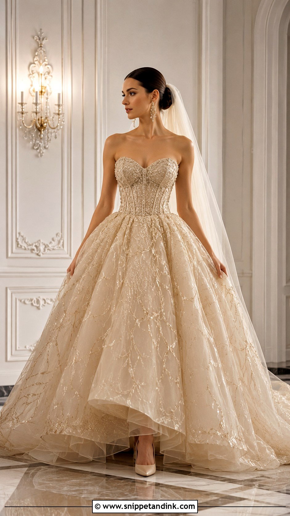 Champagne Gold Ball Gown Wedding Dress - Snippet and Ink - 20 Ball Gown Wedding Dress Princess Ideas