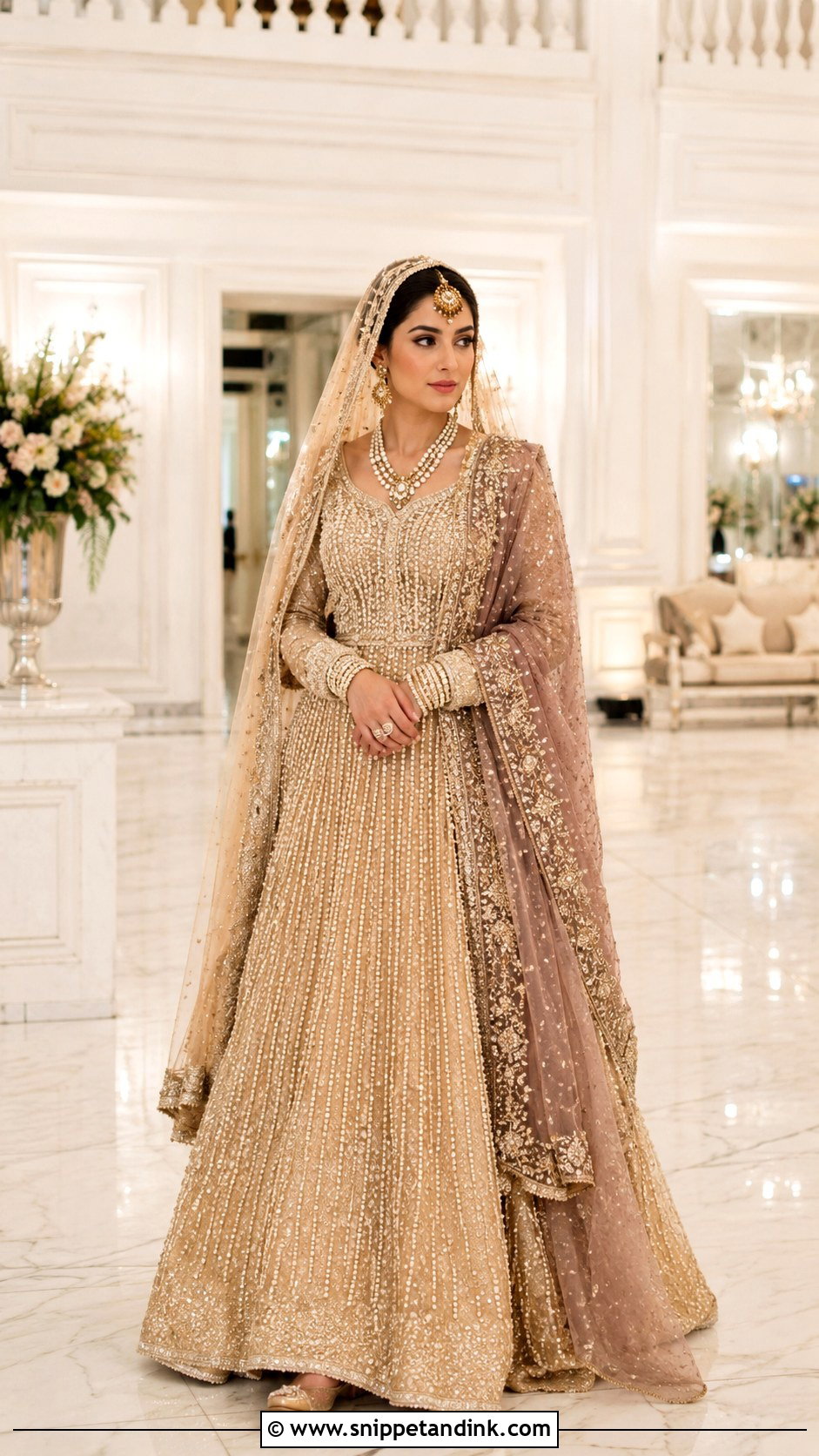 Champagne Gold Barat Lehnga - Snippet and Ink - 20 Barat Lehnga Pakistani Bridal Ideas