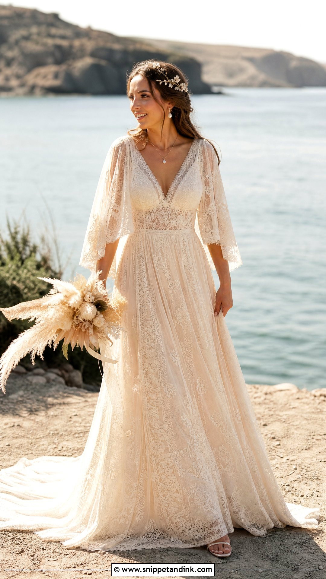 Champagne Gold Boho Wedding Dress - Snippet and Ink - 25 Champagne Gold Wedding Dress Ideas