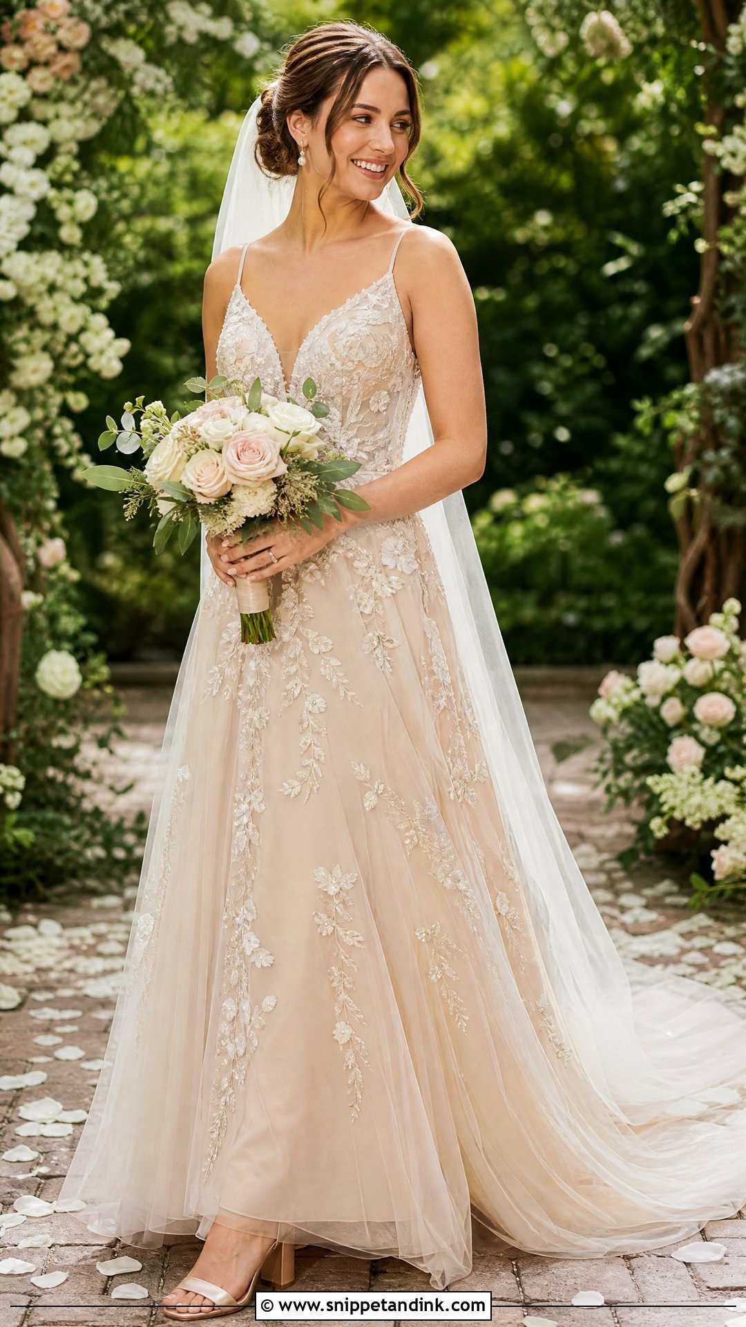 Champagne Gold Garden Wedding Dress - Snippet and Ink - 25 Champagne Gold Wedding Dress Ideas