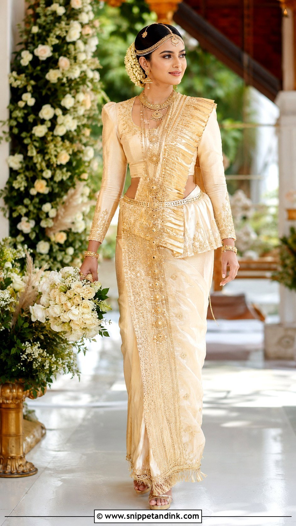 Champagne Gold Kandyan Bride - Snippet and Ink - 20 Kandian Bride Sri Lanka Ideas