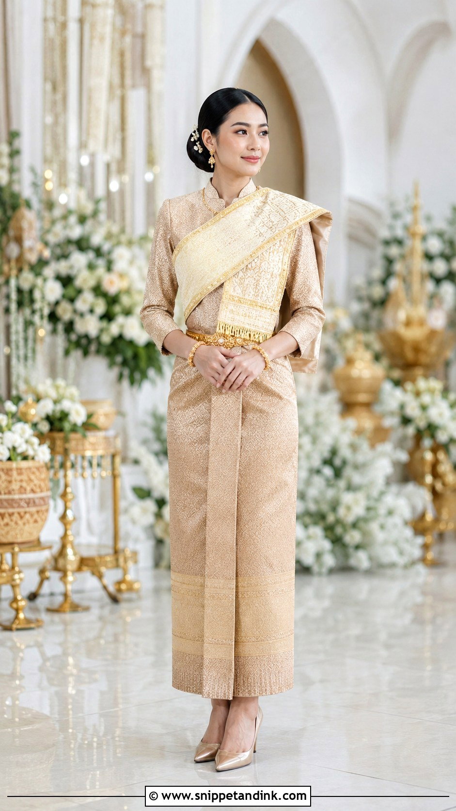 Champagne Gold Lao Wedding Dress - Snippet and Ink - 20 Lao Wedding Dress Ideas