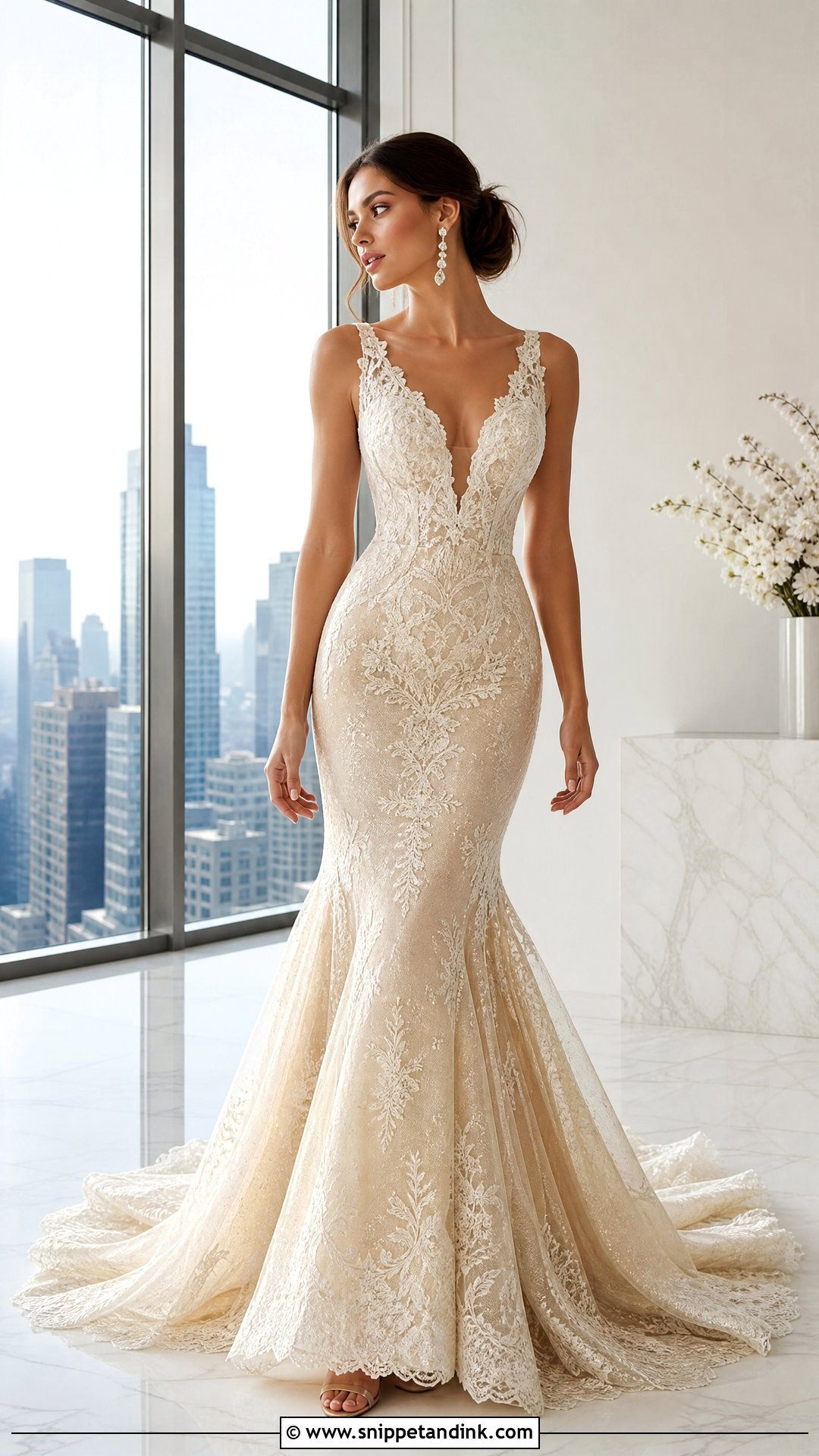 Champagne Gold Mermaid Wedding Dress - Snippet and Ink - 25 Champagne Gold Wedding Dress Ideas